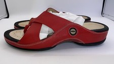 GEOX Respira Red Leather Thing Sandals Shoes 40 Summer HH03
