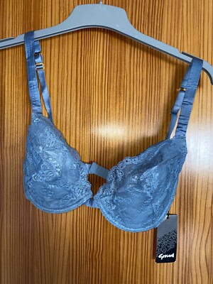 DAMEN BH GOSSARD BLAU 32 E NEU ETIKETT STYLE 821 BÜGEL SPITZE
