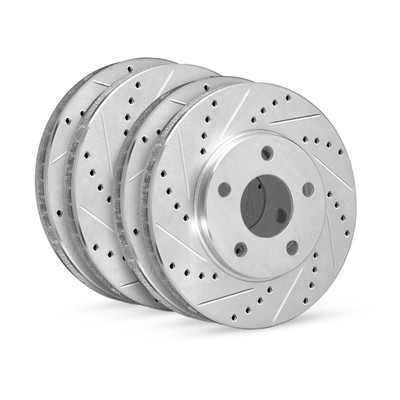 For Mitsubishi Mighty Max 86-96 Drilled & Slotted Front & Rear Brake Rotor Set