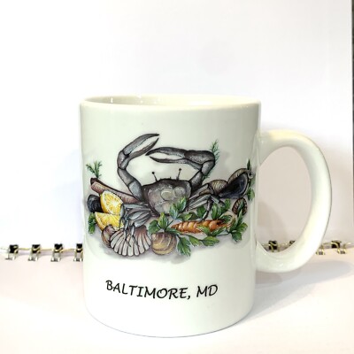 Baltimore Maryland coffee cup mug crab boil seafood | eBay