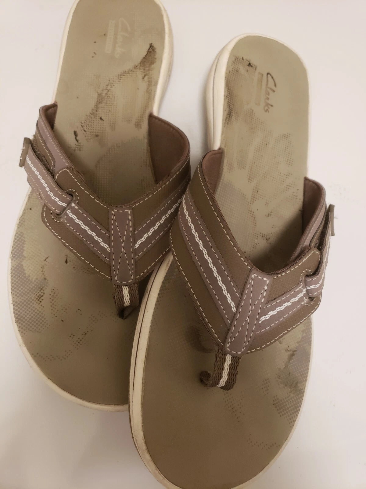Sandali infradito Clarks donna Breeze mare TAUPE taglia 11