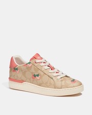 Coach Clip Low Top Sneaker With Strawberry Print Size 11B Cb691
