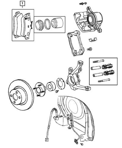 Kit de pastillas de freno delantero para Mopar (P/N 2AMV1843AC)