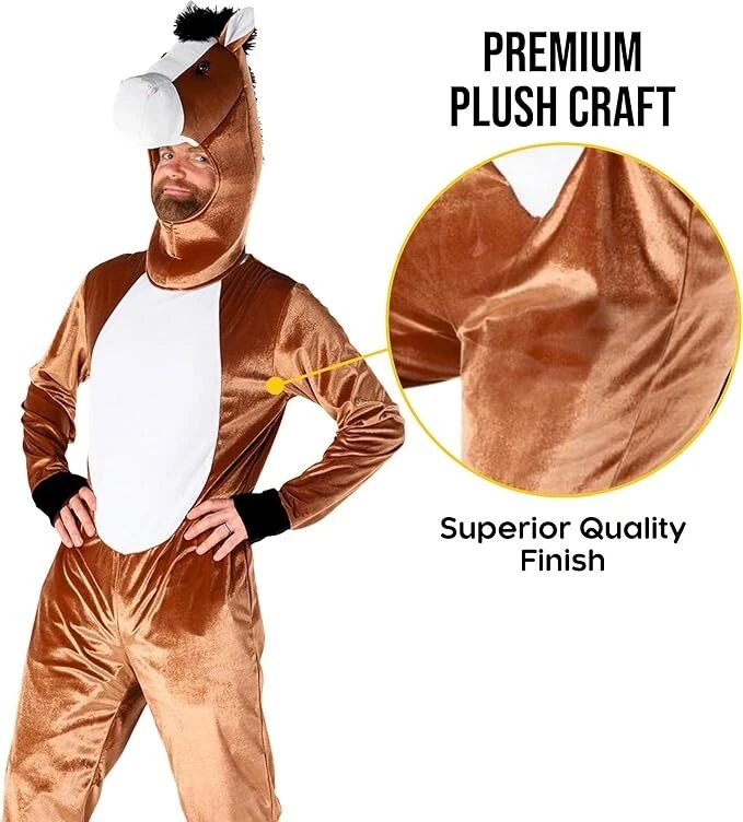 Men`s Horse Costume Adult Animal Jumpsuit Halloween Kentucky Derby Size M - XL - Image 3 of 4