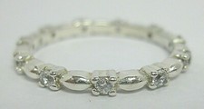 Sterling Silver Eternity Ring Stackable Clear Cubic Zirconia Size 9