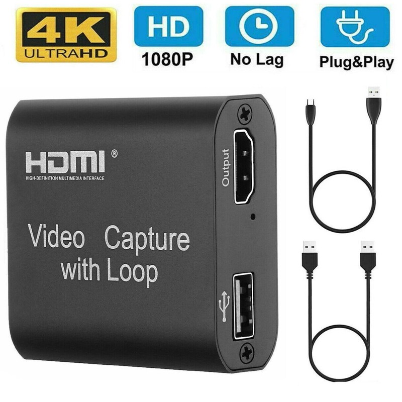 4K USB2.0 HDMI Video Capture Card 1080P Game Record Live Streaming with Loop Out