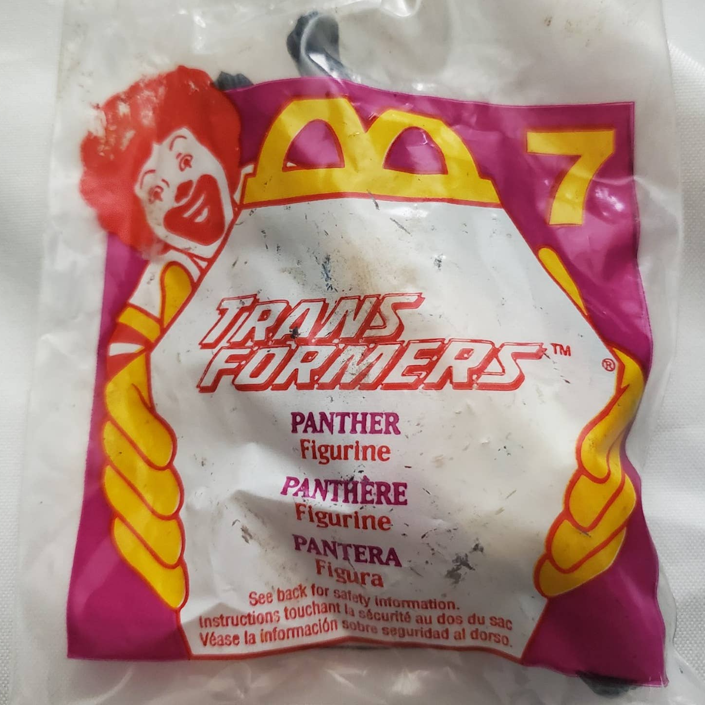 1995 McDonalds Happy Meal Toy Figure Transformers Panther 7 New in Package