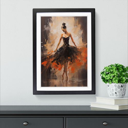 Ballet Dancer Gestural Wall Art Print Framed Canvas Picture Poster