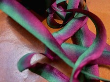 silk hand dyed 7/16" ribbon on bias 1yd made in USA wild berry