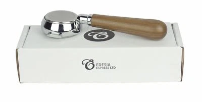 EDESIA ESPRESS Bodenloser Siebträger für ROCKET Espresso Walnussgriff 21g Sieb 3 Tassen