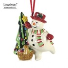 Longaberger Bluster Trimming The Tree 3.25" Ornament Snowman Star Christmas 2004