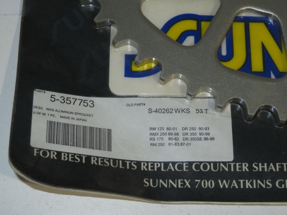 SunStar - NEW NOS Aluminum Rear Sprocket 53T Suzuki - 5-357753 | eBay