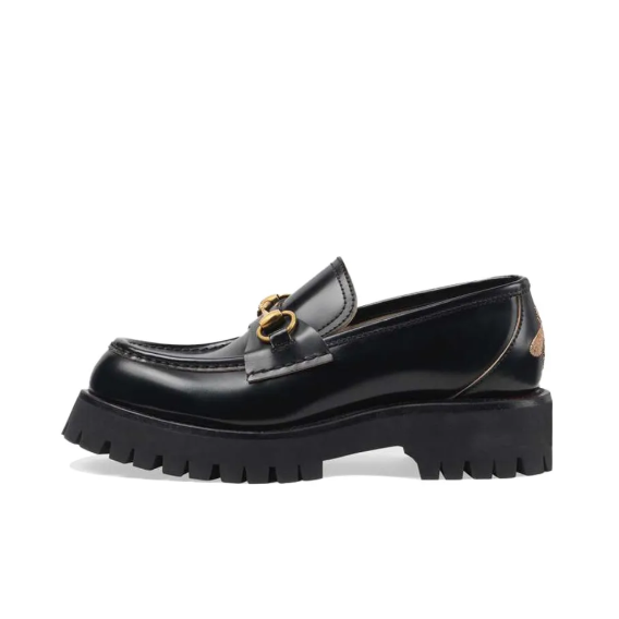 Gucci Horsebit Leather Casual Loafer Women's Black 577236 DS800