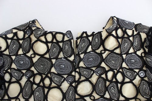 Lanre Da Silva Ajayi Black Cream Sheath Dress Shift Mini UK 12/ US10 RRP $1300 - Picture 6 of 8