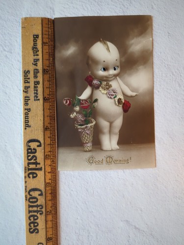 1920s Kewpie Doll Photo With Glass Eyes Rose O'Neill From Calendar Topper - Picture 4 of 4