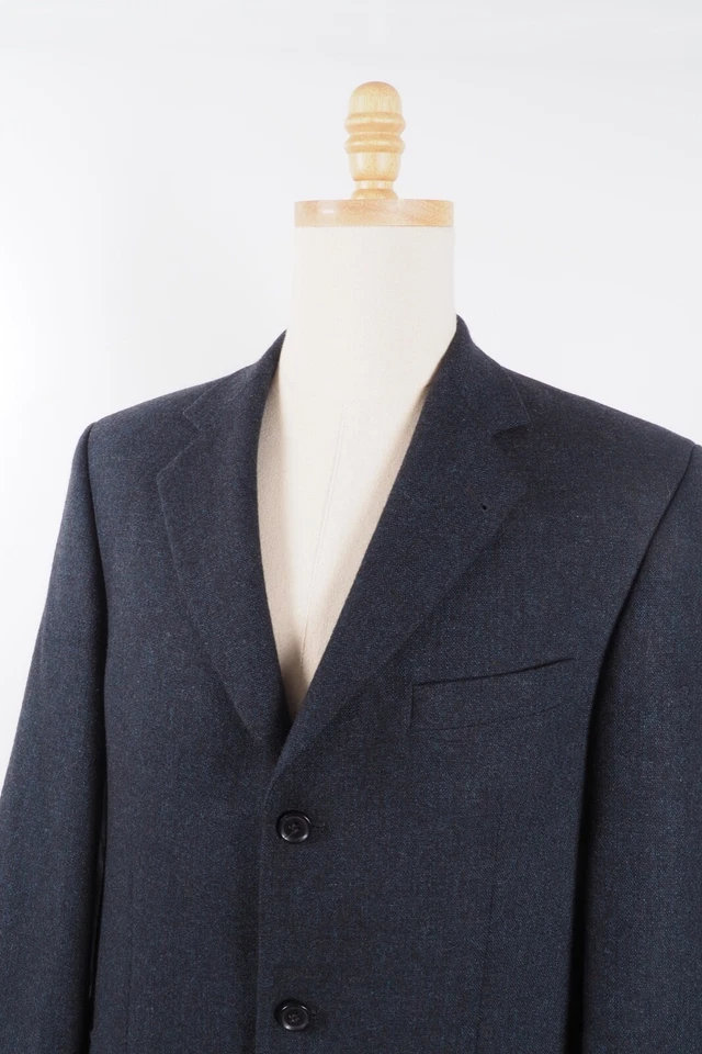 Barutti Men Charcoal Blue Classic Wool Angora Sport Coat Blazer Jacket 50 40 #M3 - Image 4 of 4