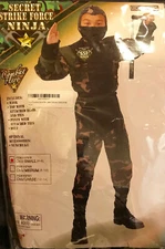 Secret Strike Force Ninja Boys Fancy Dress Costume Children SIZE SMALL 4-6 NEW