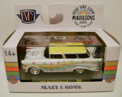 1957 '57 CHEVY NOMAD MAUI & SONS M2 MACHINES GROUND POUNDERS R25 DIECAST 2023