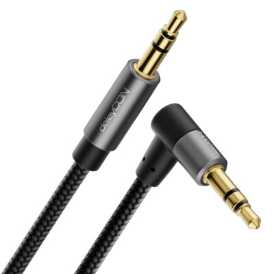 1,5m 3,5mm Klinkenkabel AUX HiFi Audio Klinke Kabel 1x 90° Stecker PC Handy PKW