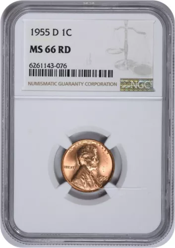 1955-D Lincoln Cent MS66RD NGC