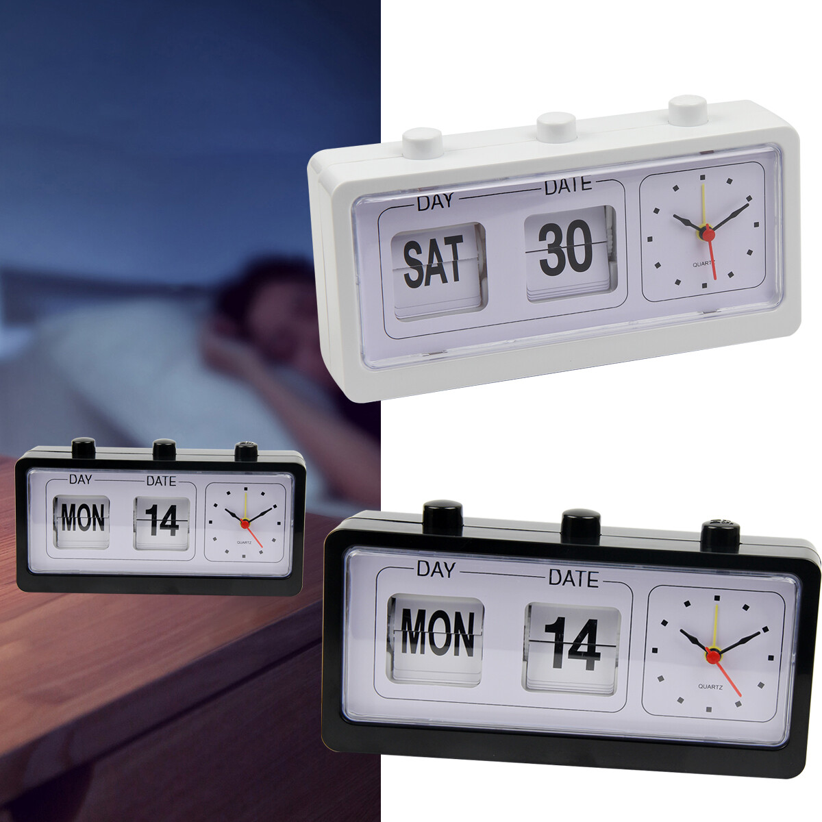 digital clock with day date and time