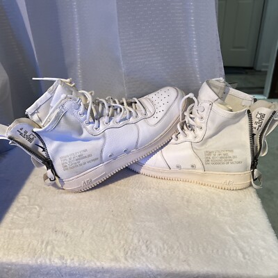nike size 9 air force 1 mids all white goddess of victory zip up