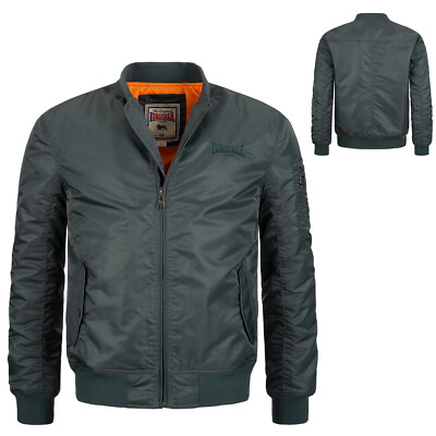 Lonsdale Classic Olive Flight Bomber MA1 Jacket Slim-Fit Embroidered Logo