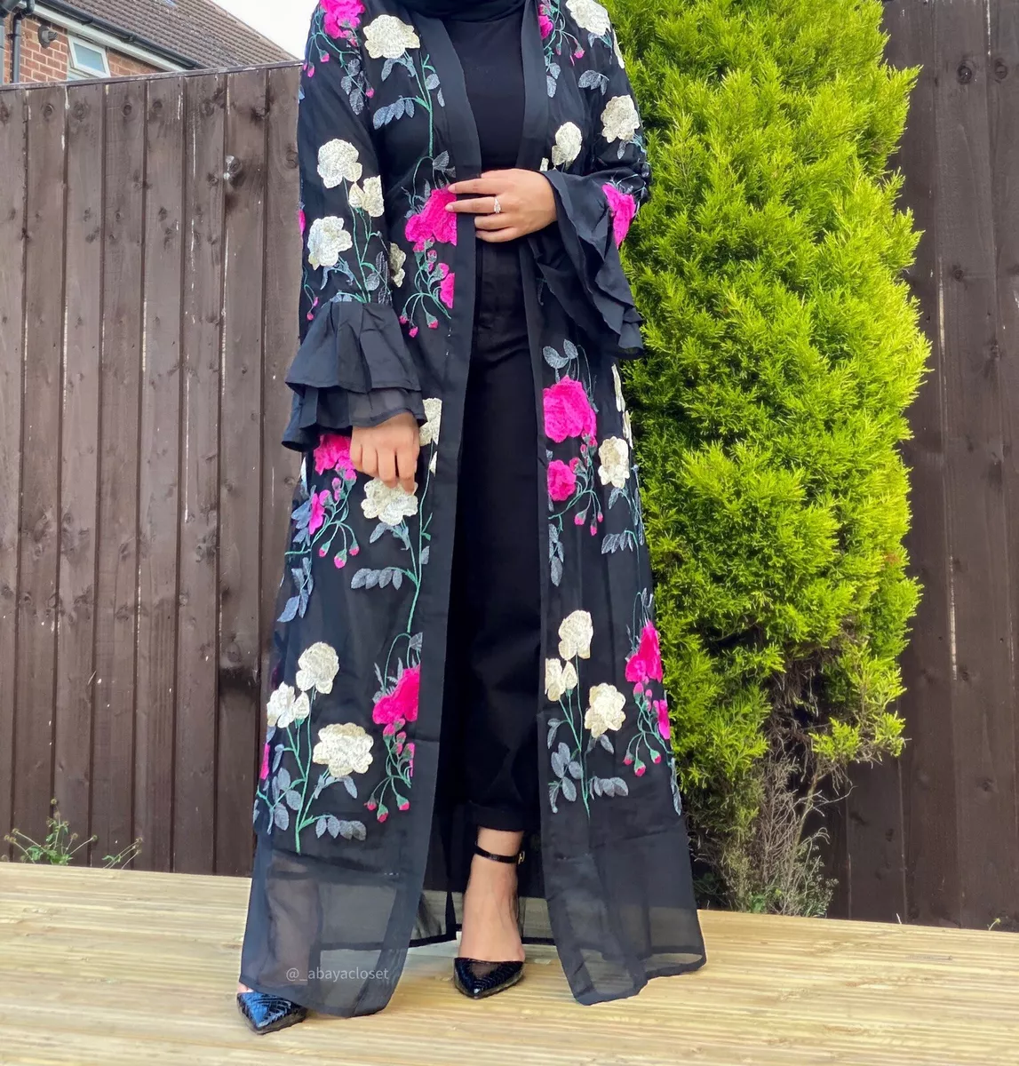 Floral kimono abaya sale