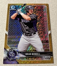 2018 Bowman Chrome Prospects Gold Shimmer Refractor #BCP162 Brian Mundell /50