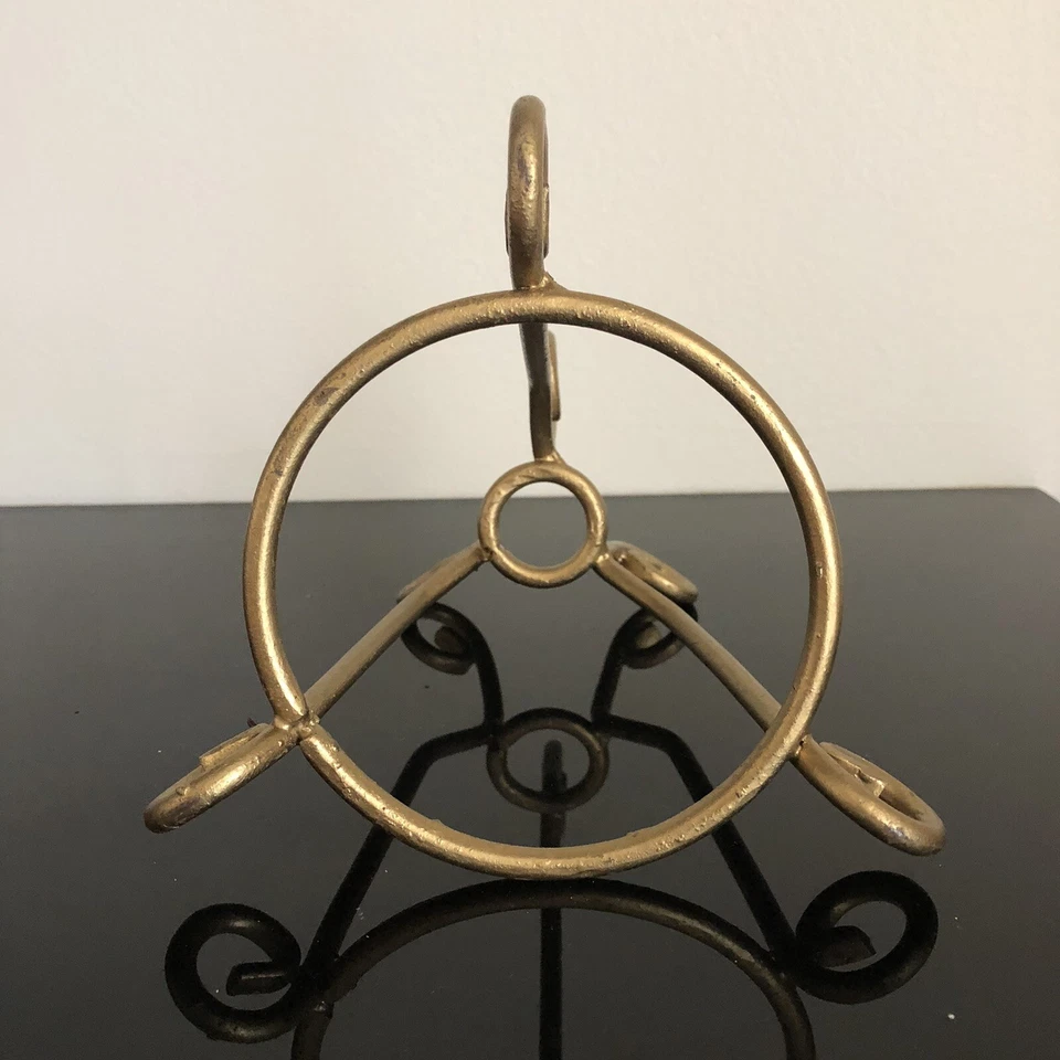 Gold Tone Wrought Iron Planter Base 7”Tall, 4.5”Across - Image 4 of 4