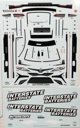 NASCAR DECAL #54 INTERSTATE BATTERIES 2023 TOYOTA CAMRY TY GIBBS 1/24 - Picture 6 of 9