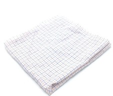  95 Bloomingdales Mens Suit Handkerchief White Blue Plaid Classic Pocket Square