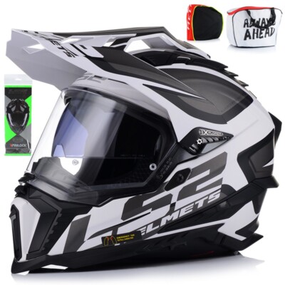 LS2 MX701 Explorer Cross Quad ATV Helm + Pinlock Visier 22.06 Alter Black White