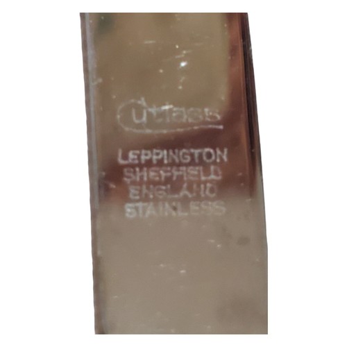 Cutlass Leppington Sheffield England Stainless Knife Set Wood Handle w/ Case - Picture 5 of 24