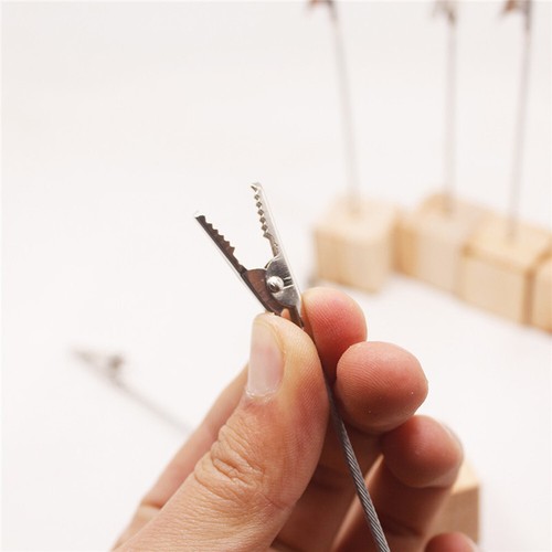 10pcs Wood Metal Photo Alligator Clip Memo DIY Wires Picture Holder Table Stand - Picture 6 of 7