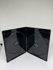 NEW 7MM 4K ULTRA HD SLIM BLACK DOUBLE (2) DVD CASE,  SLEEVE, PS2-7MM UHD(M3)
