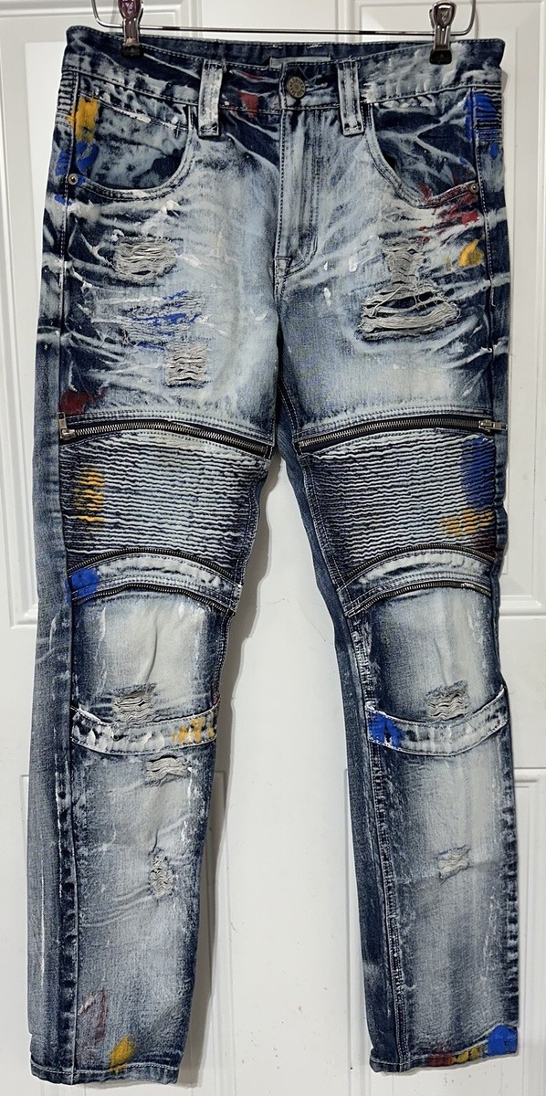 Smoke Rise Mens Jeans Distressed Original Vintage Denim Skinny