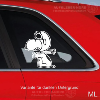 Aufkleber Snoopy Baron 20cm ML o. MR B71 Pilot Auto Bus Seiten Heck Motorrad dub