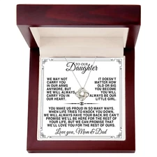 To My Daughter Necklace Gift From Dad and Mom, Daughter Gift, Daughter Necklace