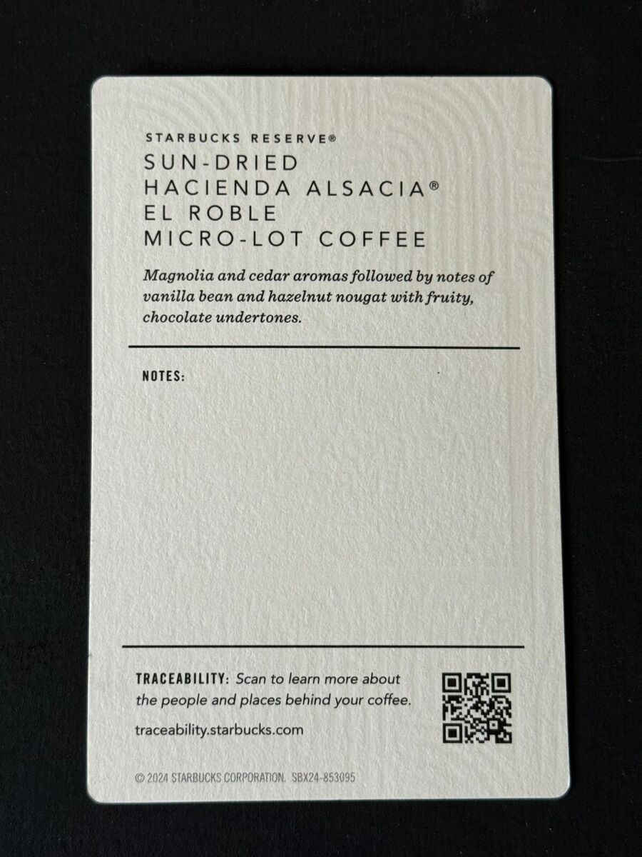 Starbucks Reserve Taster Sun-Dried Hacienda Alsacia El Roble Starbucks Reserve Taster Sun-Dried Hacienda Alsacia El Roble