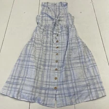 Love Whit Blue Plaid Tie Front Dress Women’s Size Small