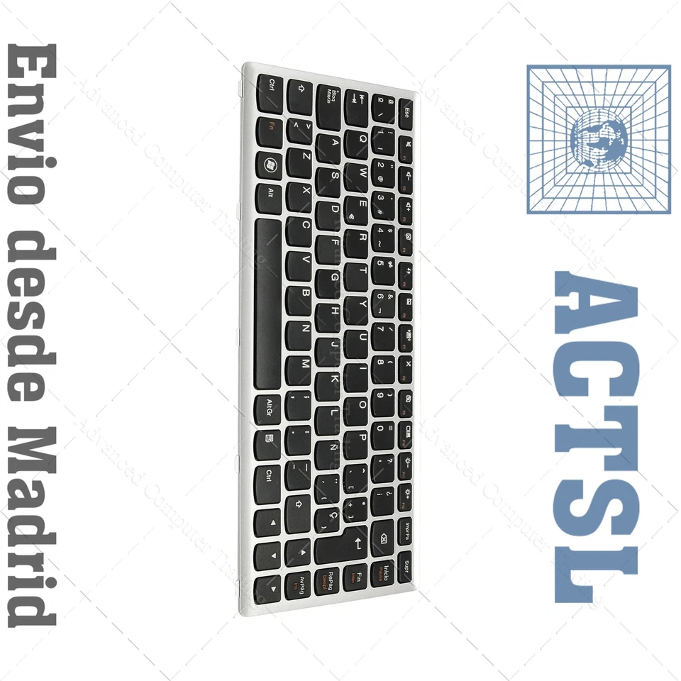 Teclado Español para Lenovo IdeaPad U410 Series Marco Gris Plata - Imagen 4 de 4