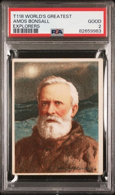 AMOS BONSALL 1910 Hassan T118 World's Greatest Explorers PSA 2 GOOD | eBay