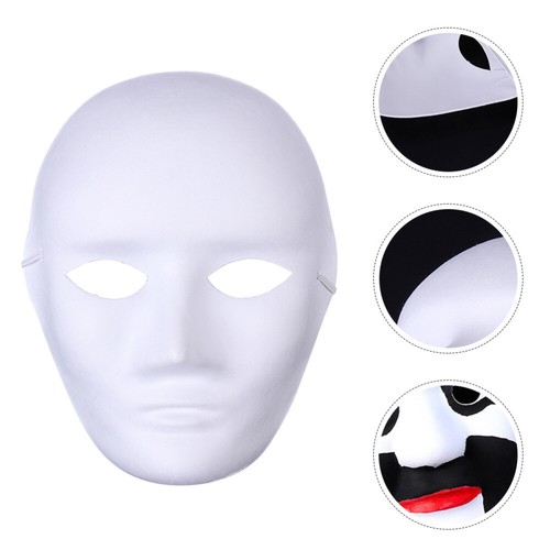 3 Count Blank Pulp Mask Men and Women Decorative Masks Craft to Decorate - Afbeelding 3 van 12