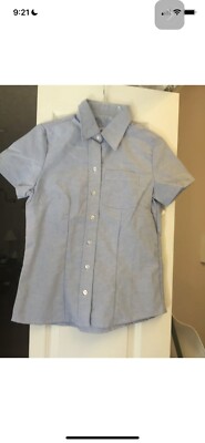 Womens School Uniform Top XS Button Shirt Light Blue NWT Blouse Girls Size 12/14