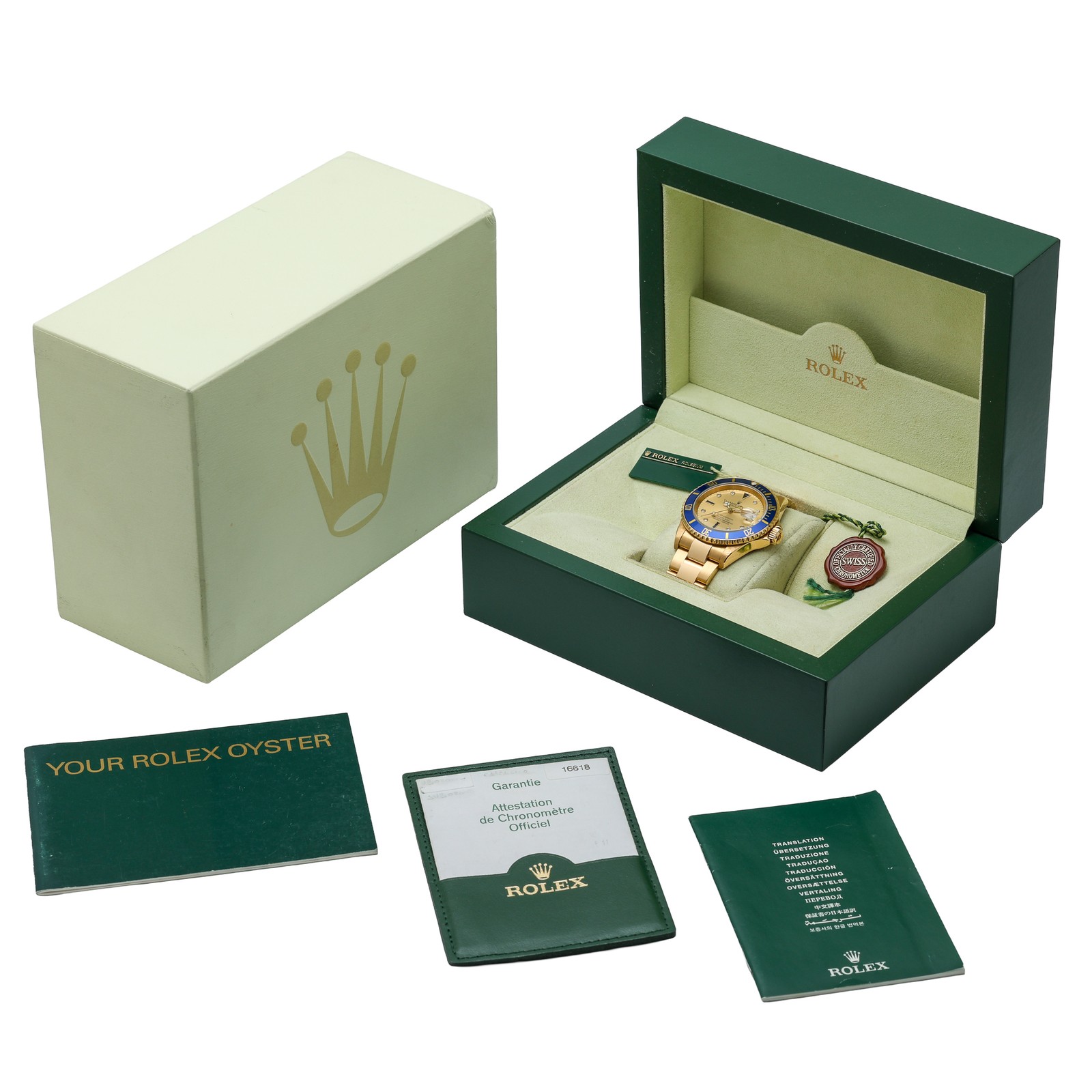 Rolex Submariner 16618 with 40mm 18ct Yellow Gold case and Champagne dial. Ex... image 8
