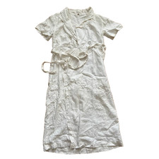 Free People Linen Cottagecore Bohemian Beachy Lagenlook Dress White S A003146