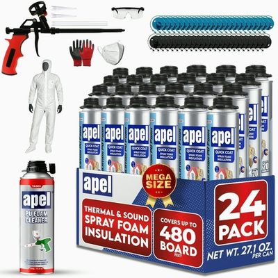 #ad #ad Spray Foam Insulation Kit 24 x 32.80 oz. 480 Bd ft Heat and Acoustic Insulatio $310.99