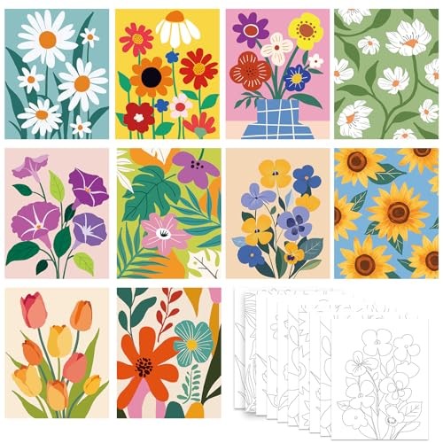  10 Packs 8X10 Pre Drawn Canvas for Painting for Kids 8x10 F
