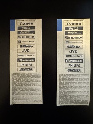 World Cup USA 1994 Game 47 Ticket Stubs Giants Stadium July 10